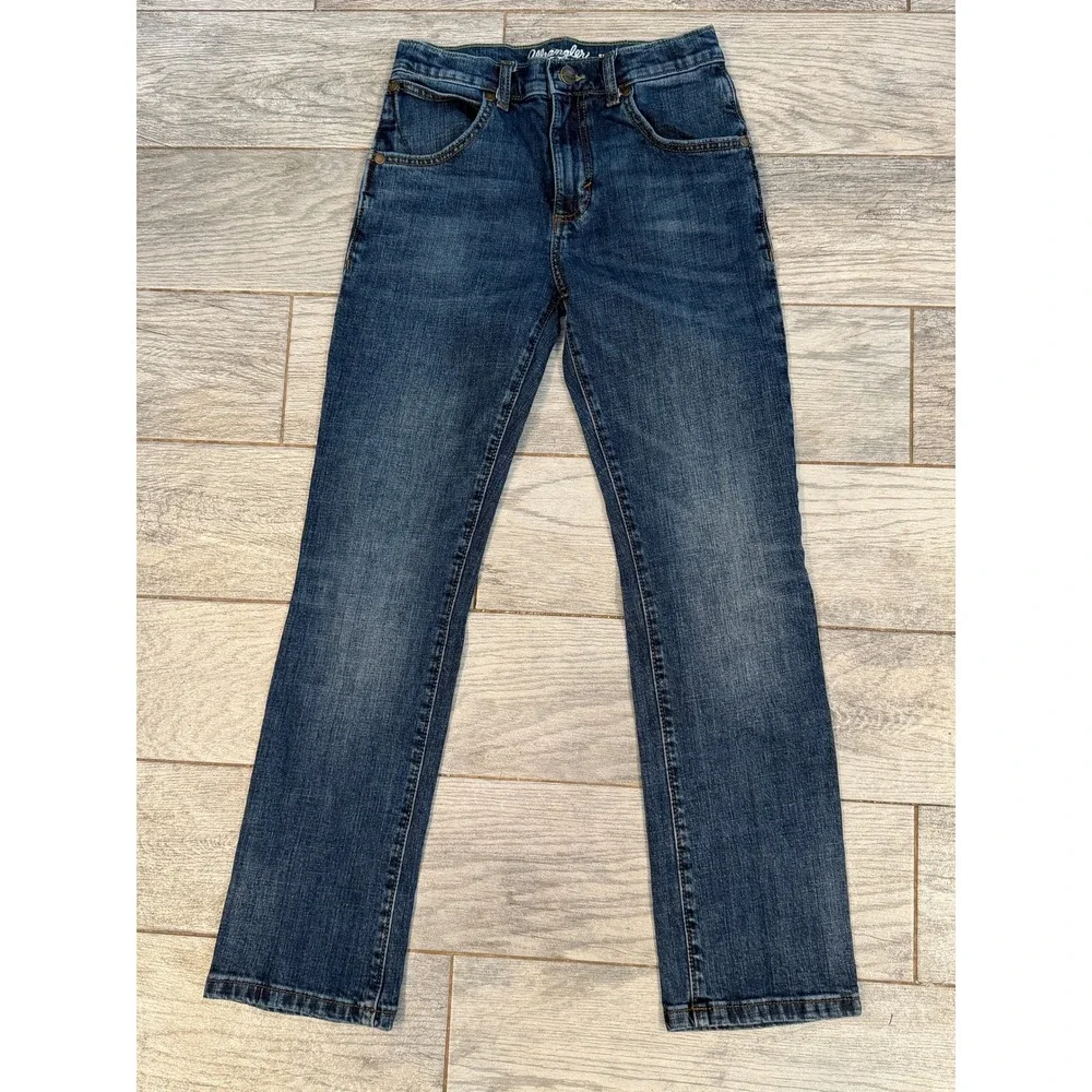 Wrangler Retro Slim Straight Jeans 14 Adjustable Boys Denim Western 1088BWZBZ